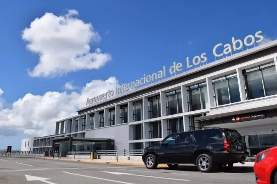 front of the airport terminal