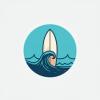 Surfboard Icon With Waves