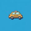 Blue Taxi Icon