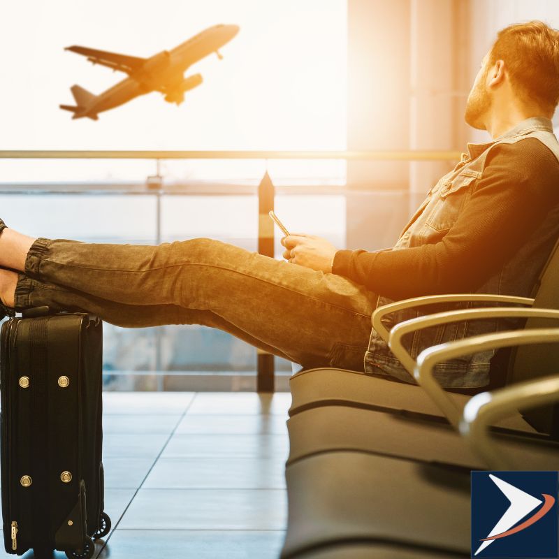 man waiting at the airport