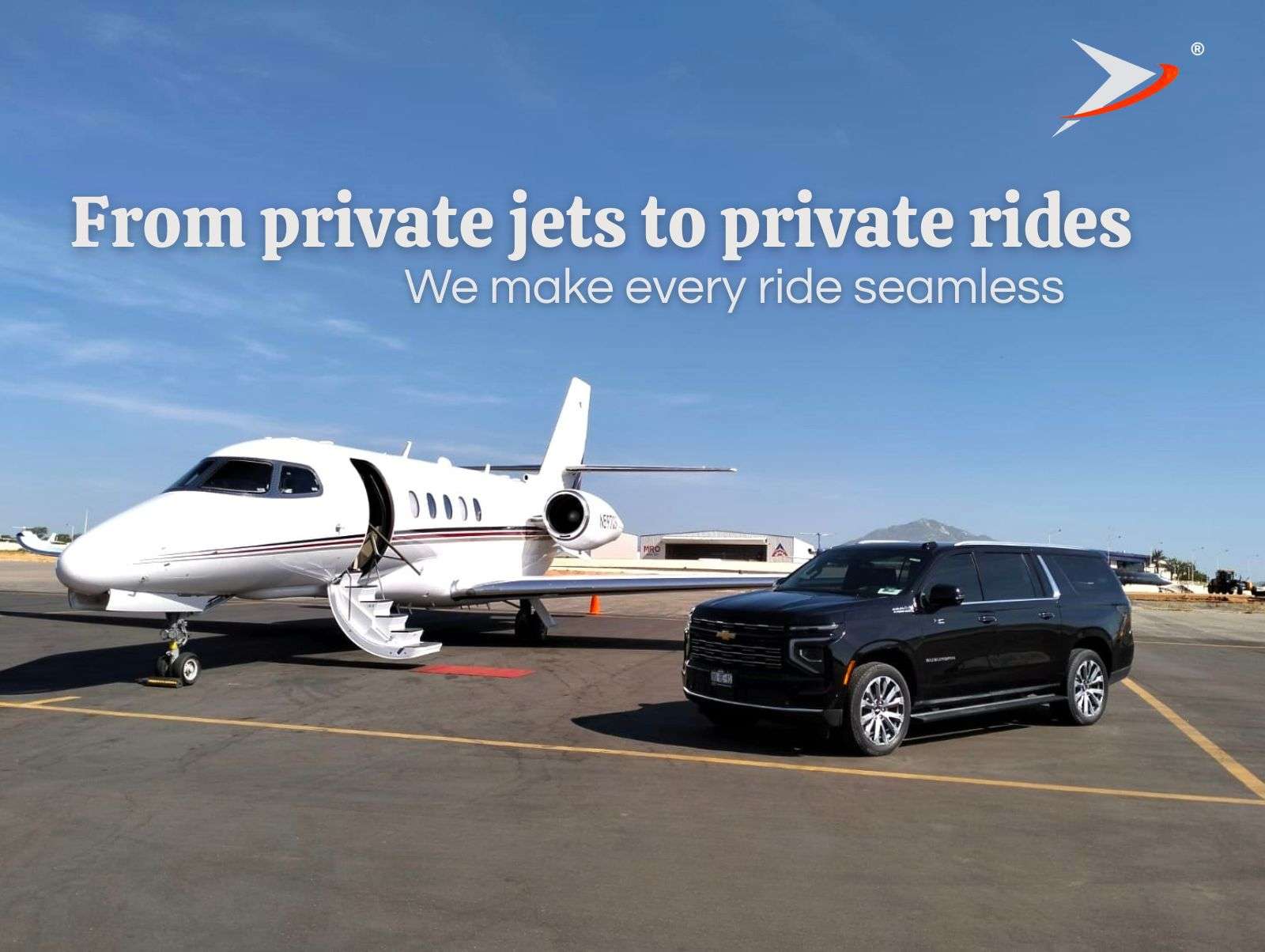 Private jet to private transportation