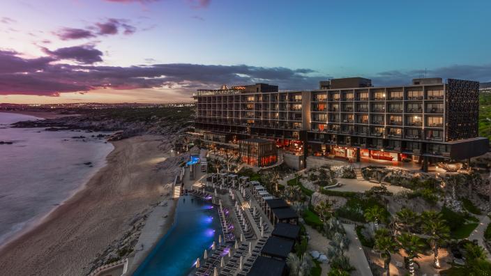 The Cape Thompson Resort Cabo san Lucas  https://www.hyatt.com/thompson-hotels/en-US/cslth-the-cape?src=corp_lclb_google_seo_cslth&utm_source=google&utm_medium=organic&utm_campaign=lmr 